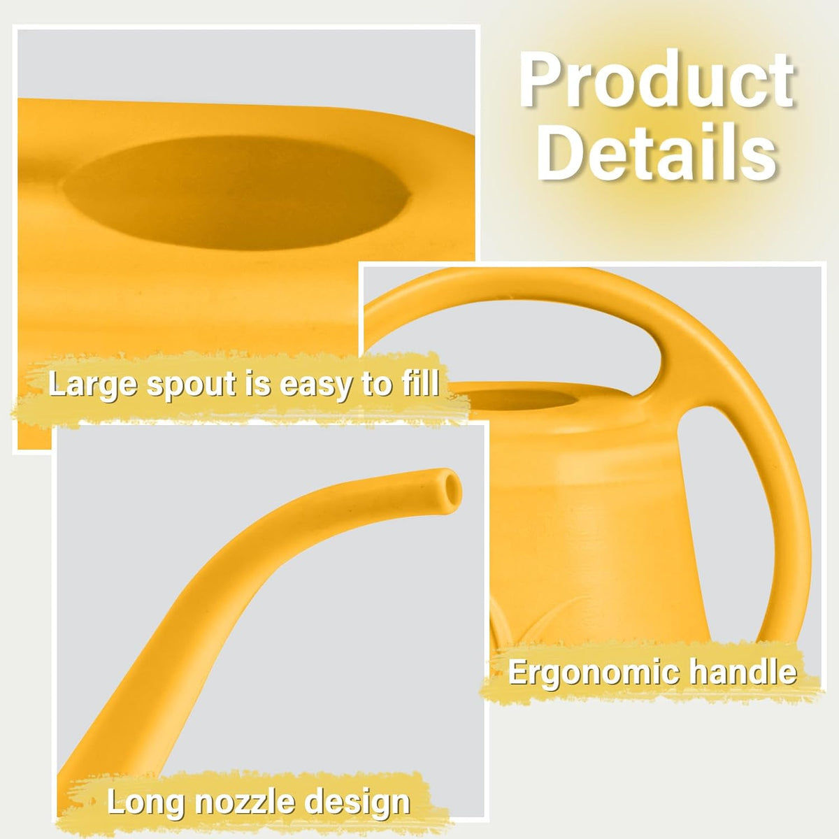 Watering Can - for Home Plant Garden Grip - 1 Gallon - Orange