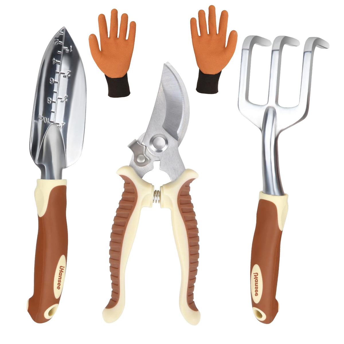 Pink Garden Tool Sets 4-Piece, Aluminum Gardening Hand Tool Kit
