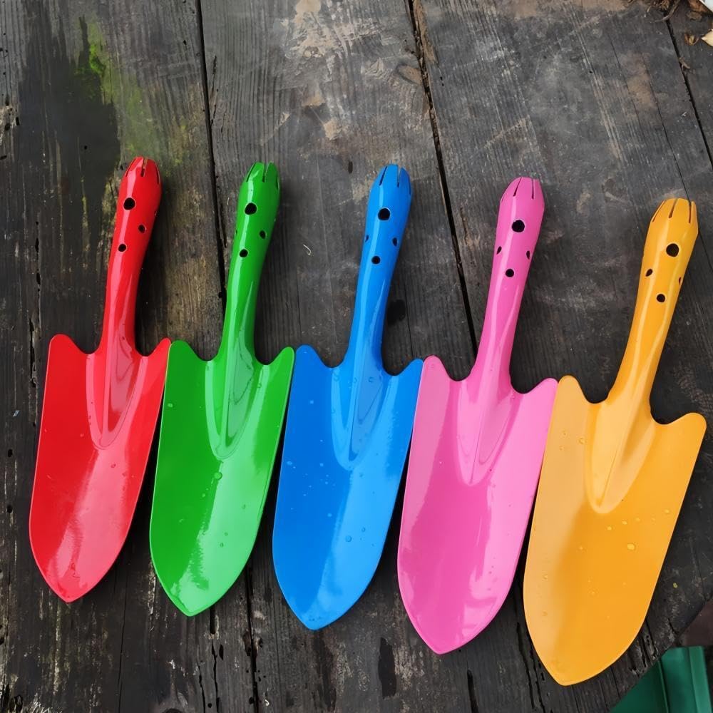10 Pack Mini Colorful Metal Hand Shovel, Kids Teens Adults Trowel Set Garden Tools for Flower Soil Planting Digging Transplanting (11 x 3 Inch)