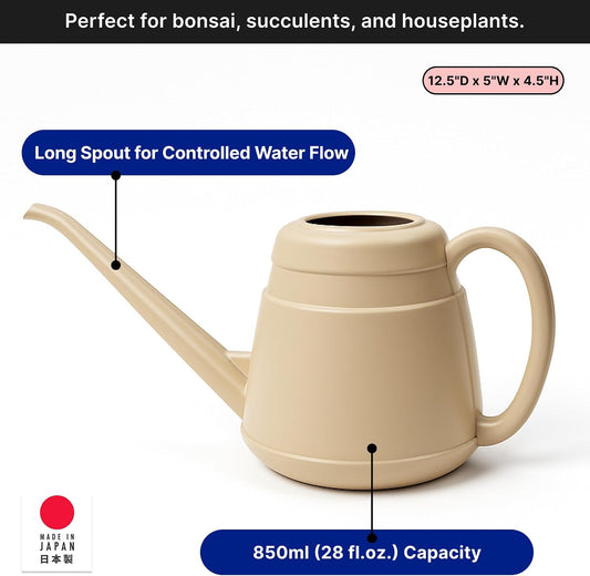 Japanese Long Spout Watering Can for Bonsai Succulents Cactus Rosettes Succulents Indoor Outdoor Plants Control Water Flow Made in Japan, 850ml, 2-Pack