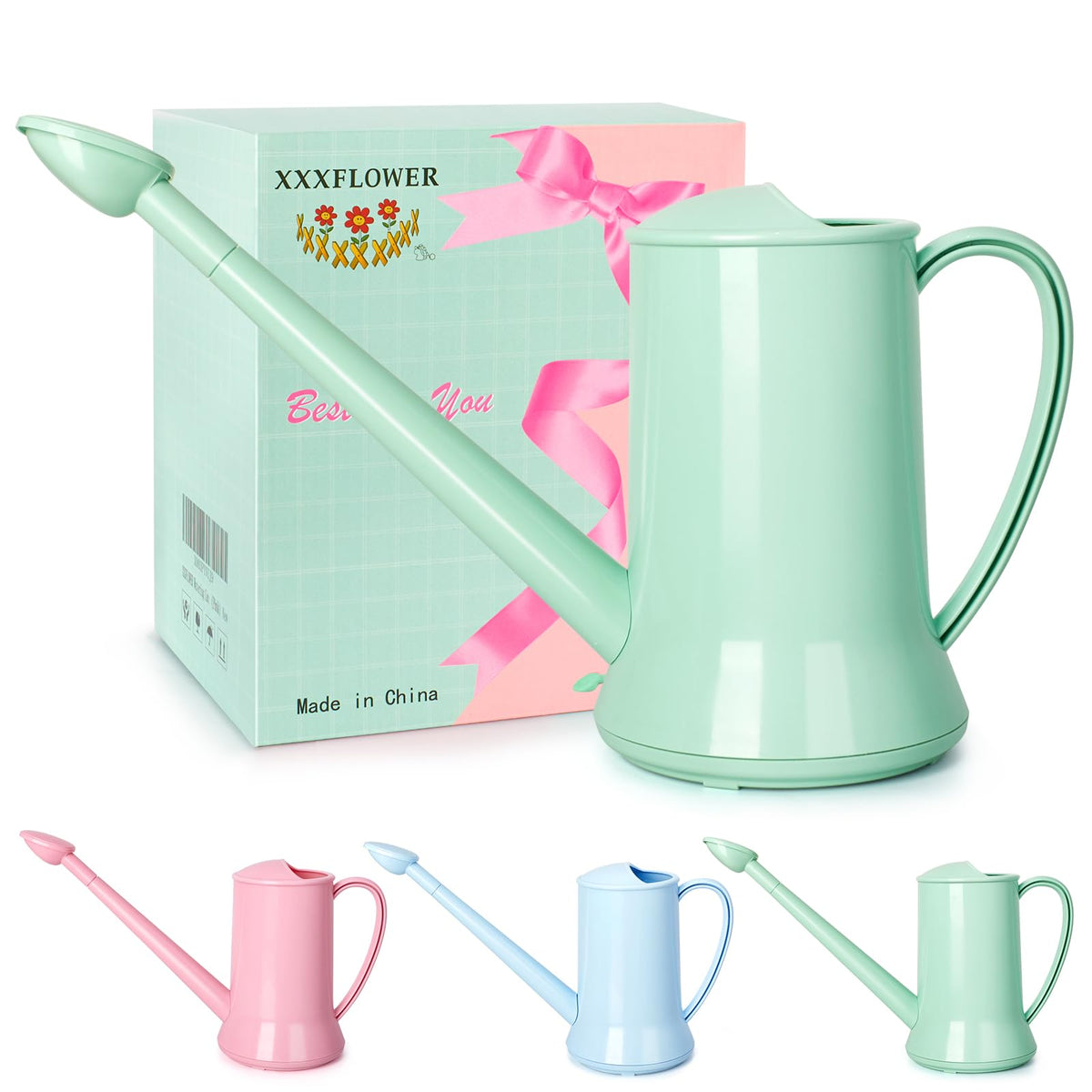 XXXFLOWER 1/2 Gallon Indoor Plant Watering Can Blue 67oz
