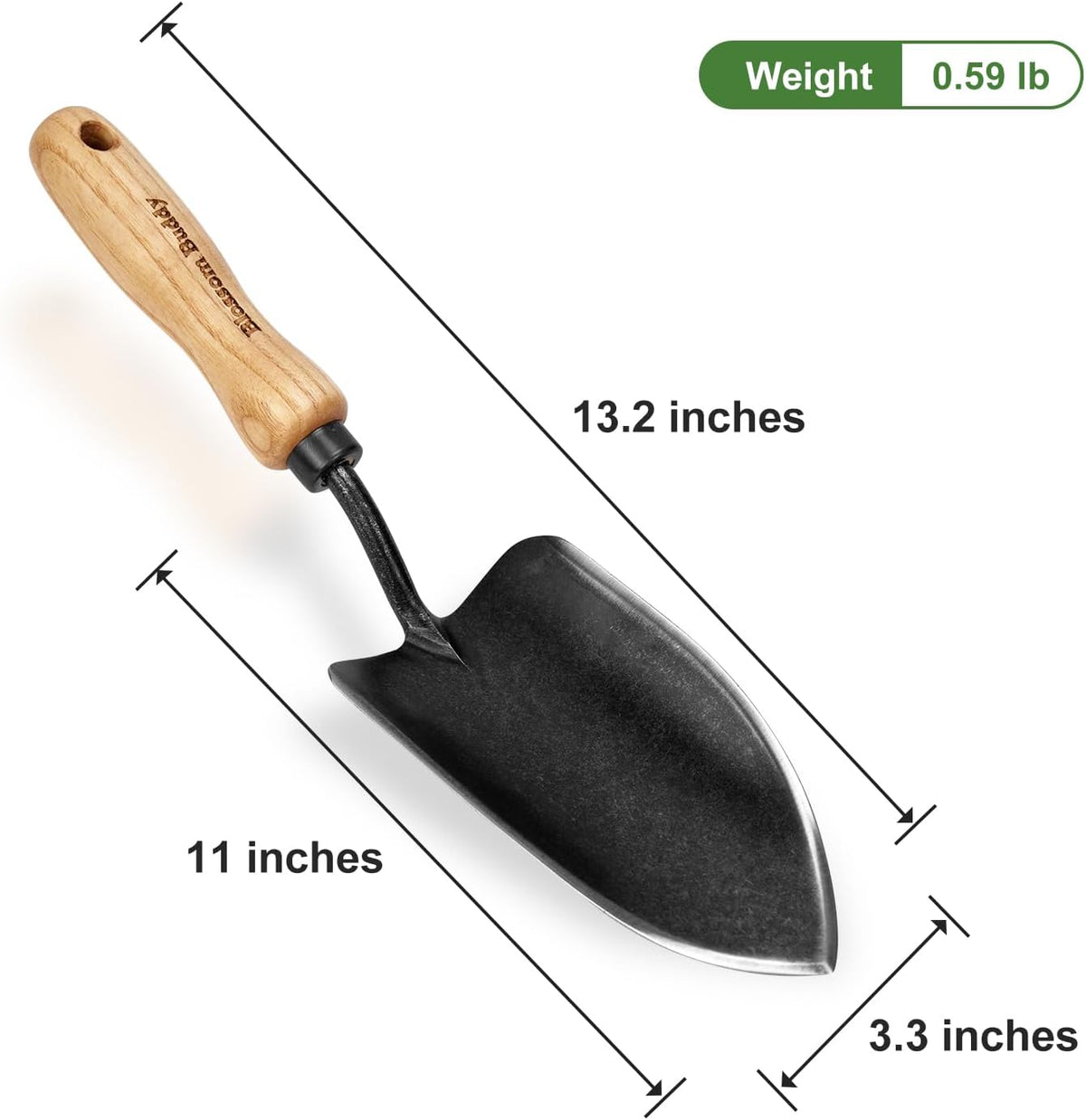 Garden Hand Trowel, Stainless Steel Planting Shovel with Wooden Handle