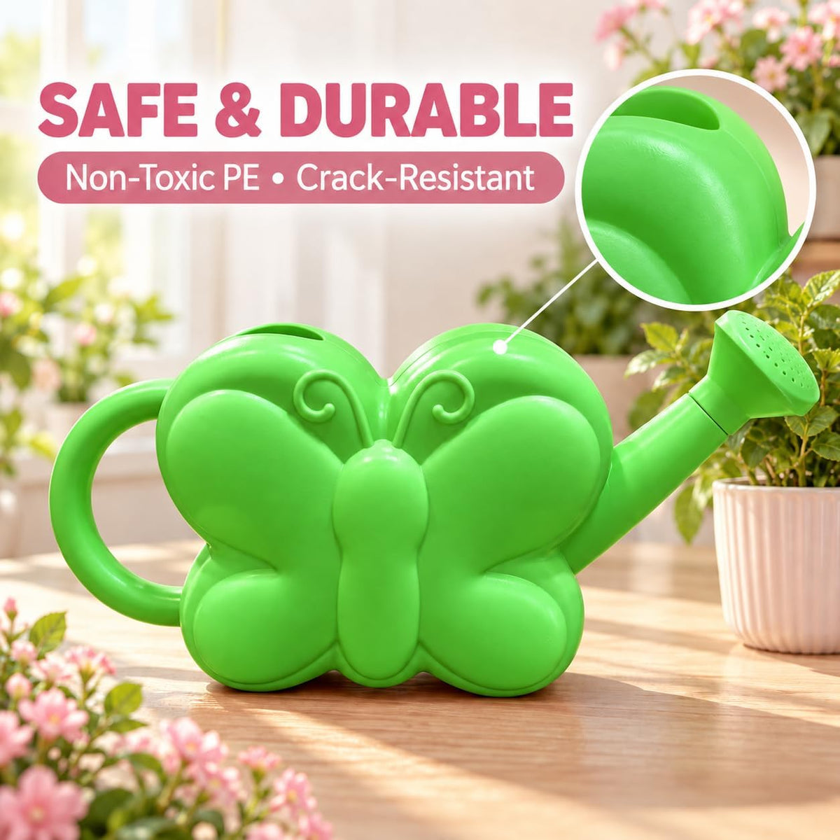 Small Watering Can, 1/4 Gallon,for Indoor Plants,Green