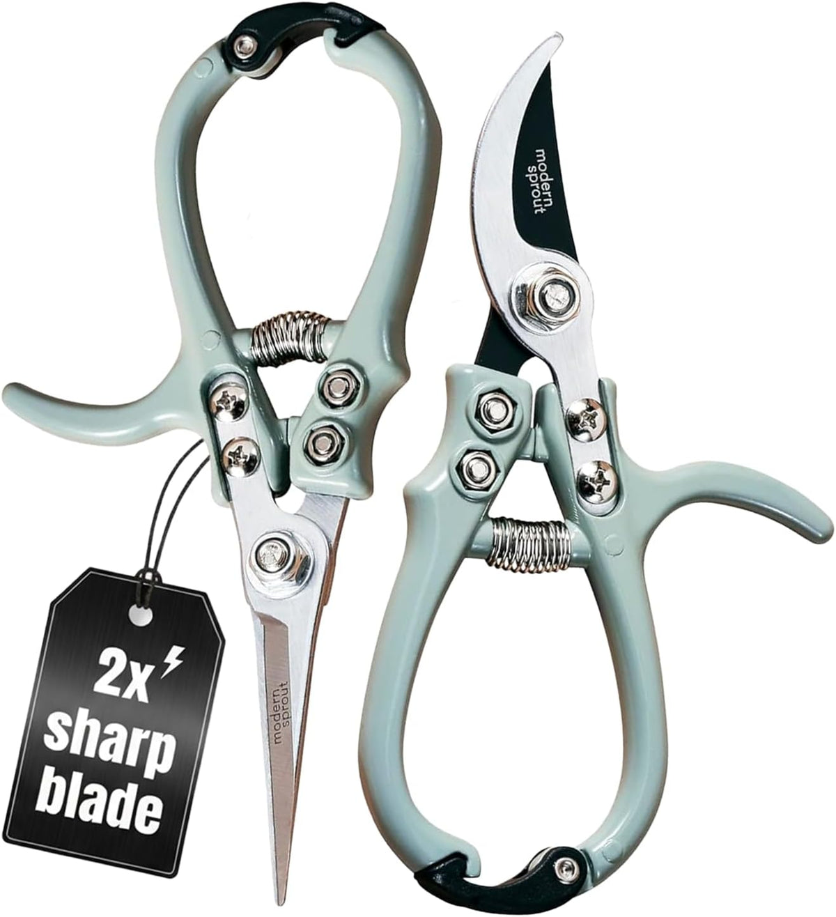 Modern Sprout Hand Pruners+Shears Set w/Blister - Gardening Tools - Sage