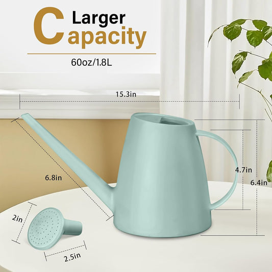 Hand Plastic Watering Can - for Home Plant Garden - 1/2 Gallon - Light Green
