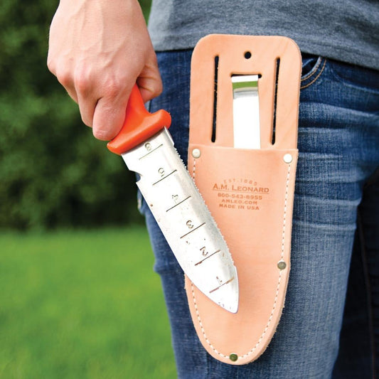 A.M. Leonard Deluxe Soil Knife & Leather Sheath � 6"" Stainless Steel Blade