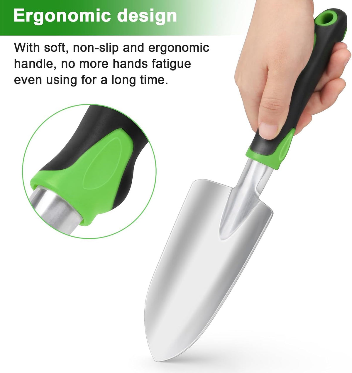 Garden Shovel Hand Trowel, Heavy Duty Hand Shovel, Green