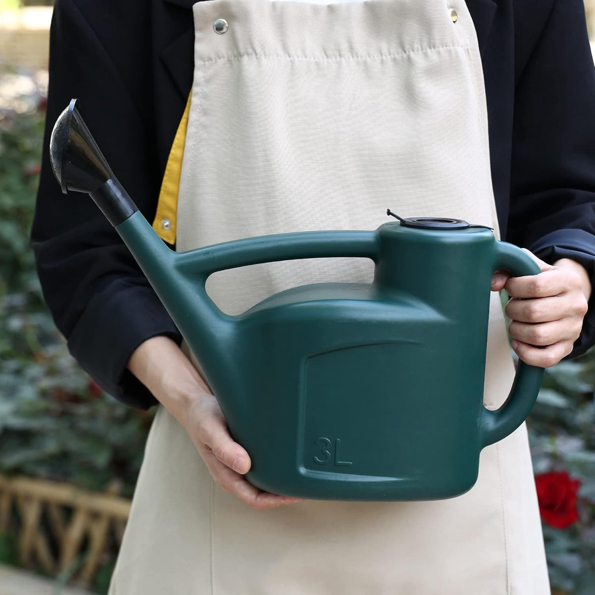 Small Watering Can for Indoor Plants with Lid & Long Spout, Drip-Free, 3L