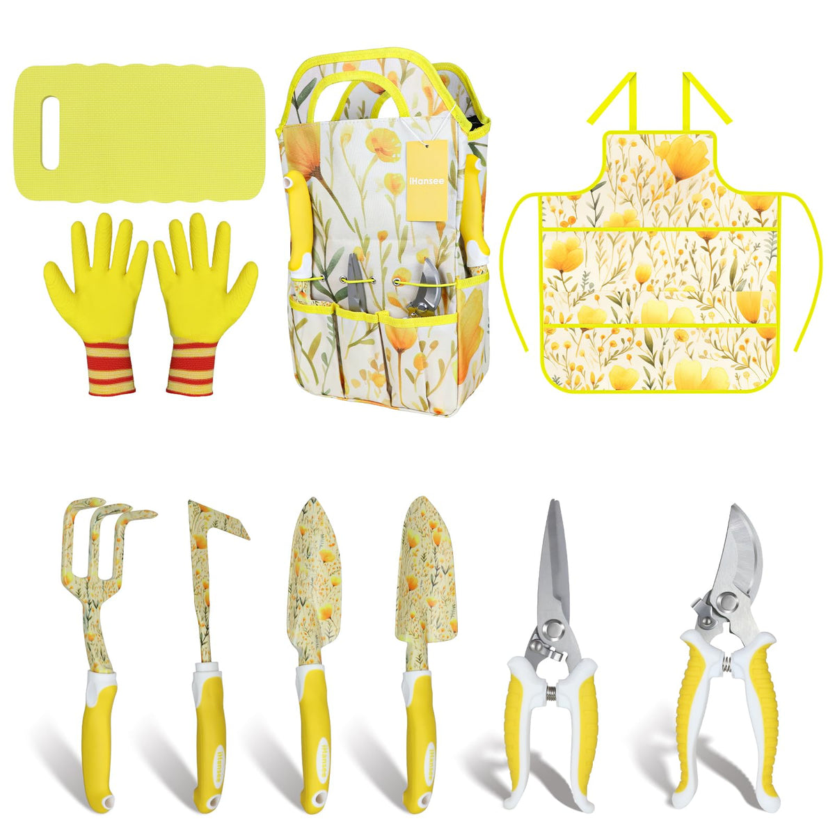 Pink Garden Tool Sets 4-Piece, Aluminum Gardening Hand Tool Kit