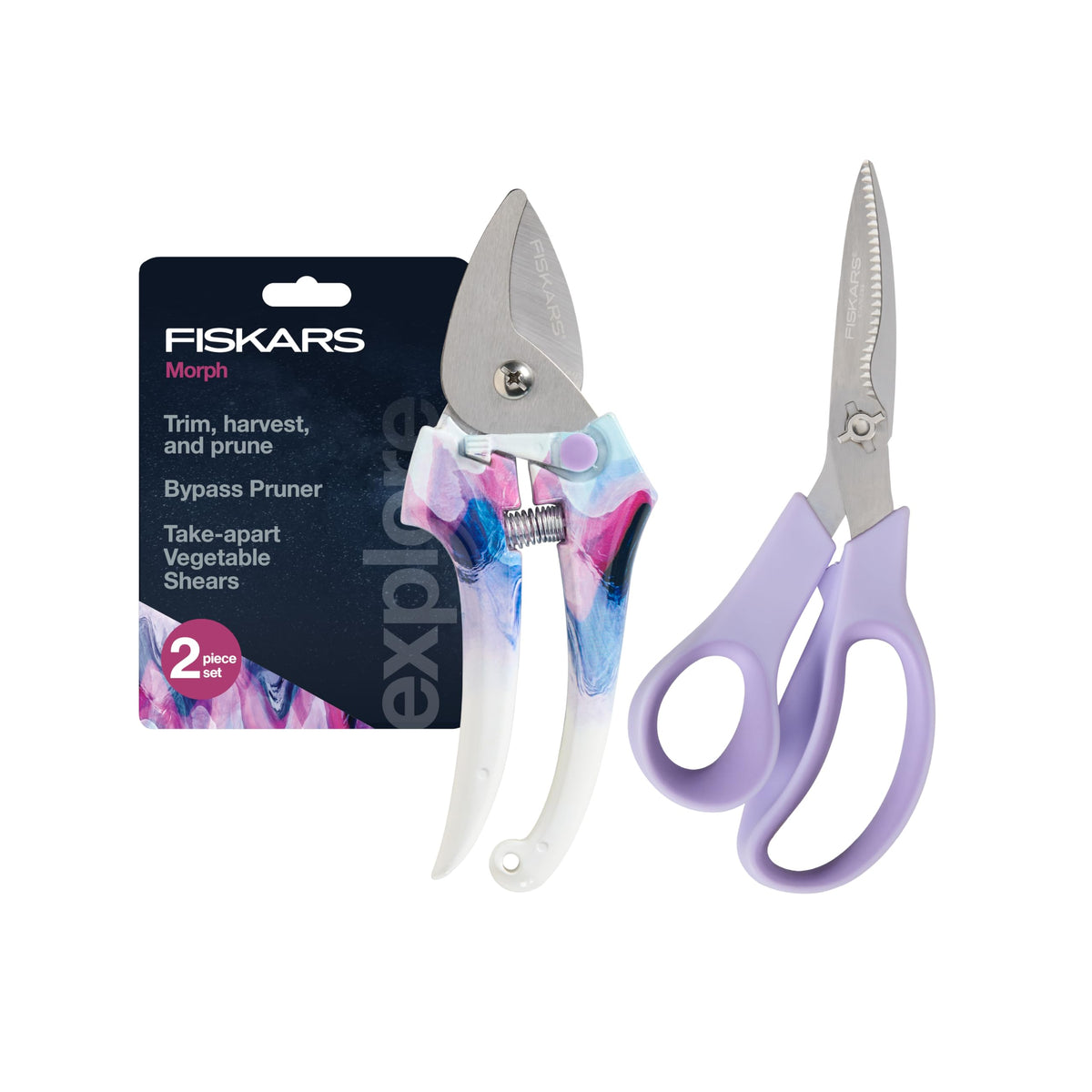 Fiskars SoftGrip Bypass Pruning Shears, 5/8” Cut Capacity Garden Clippers