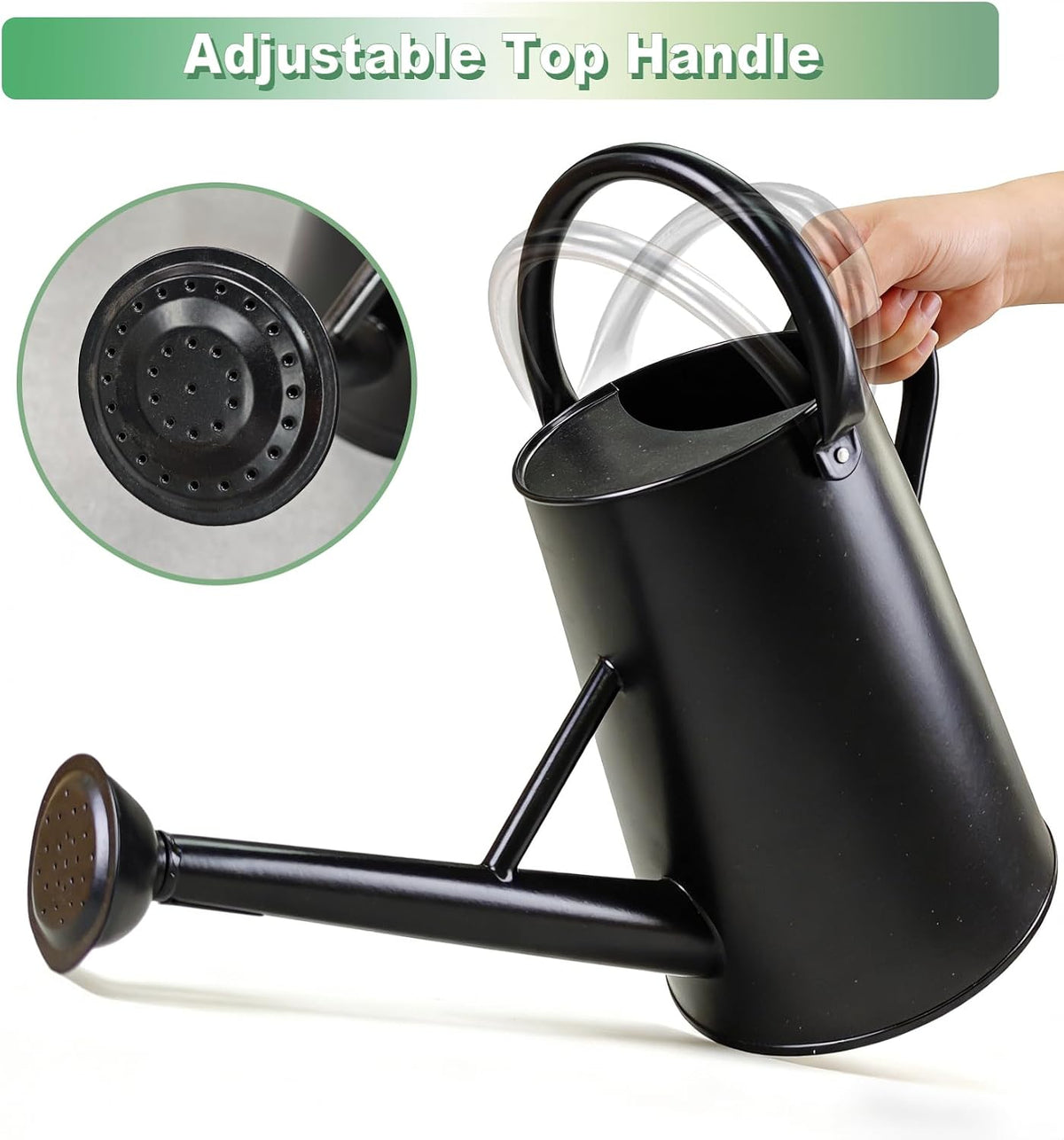 Watering Can for Outdoor&Indoor Plants,1.5 Gallon,Black