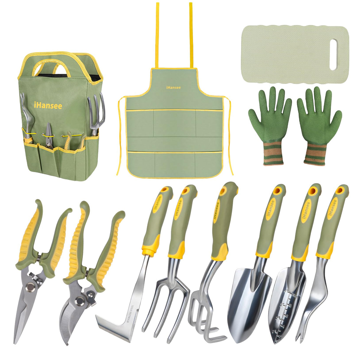 Pink Garden Tool Sets 4-Piece, Aluminum Gardening Hand Tool Kit
