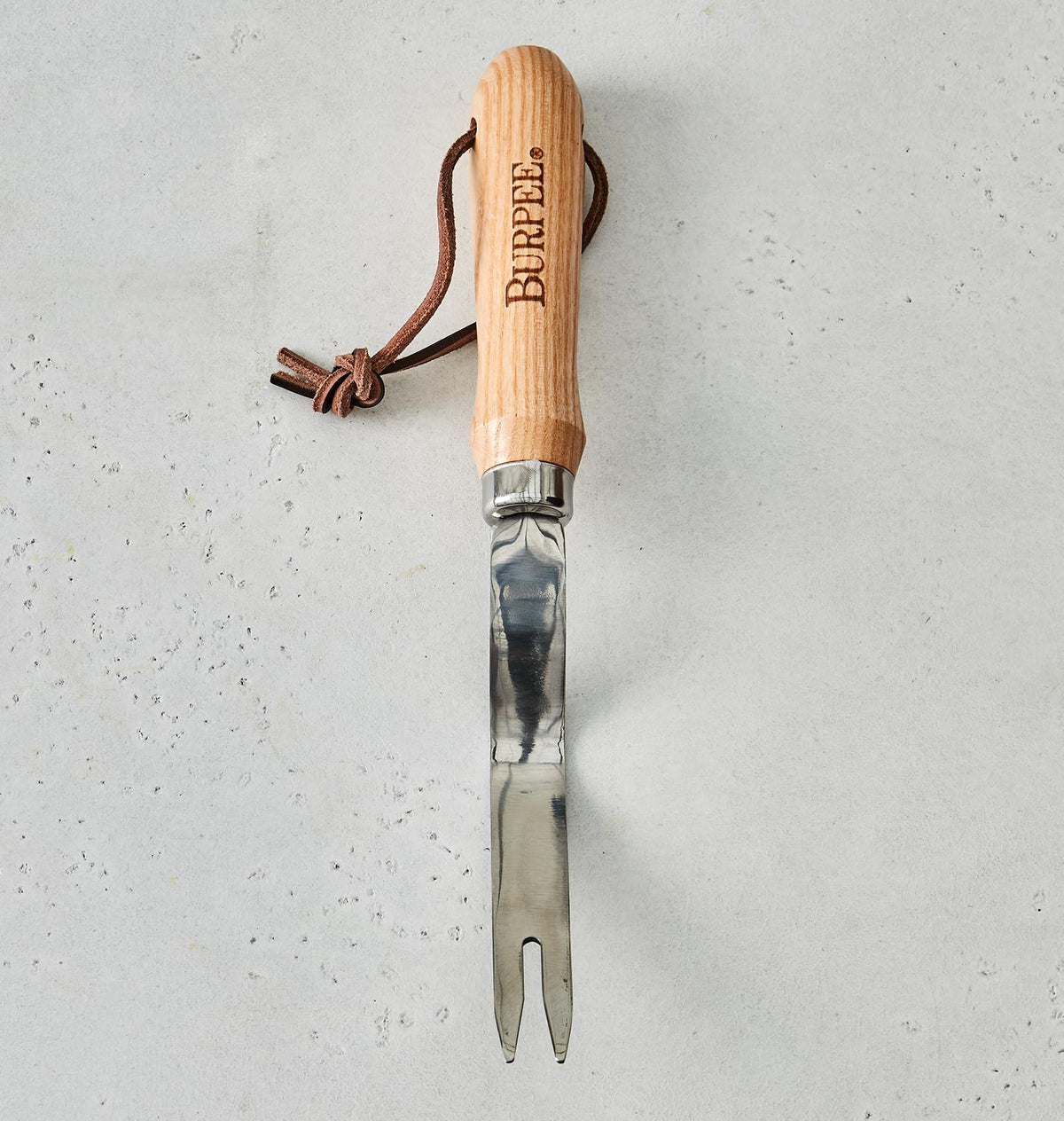 Burpee 13" Stainless Steel Trowel Durable Long Lasting Garden Tool Leather Wrist Strap 5" Handle, 10 Year Warranty, Oak
