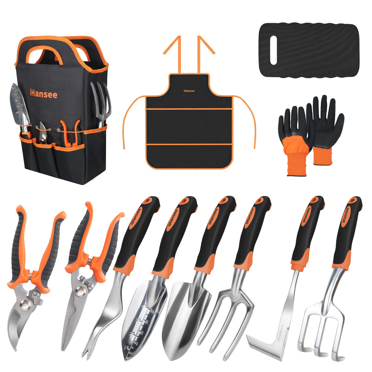 Pink Garden Tool Sets 4-Piece, Aluminum Gardening Hand Tool Kit