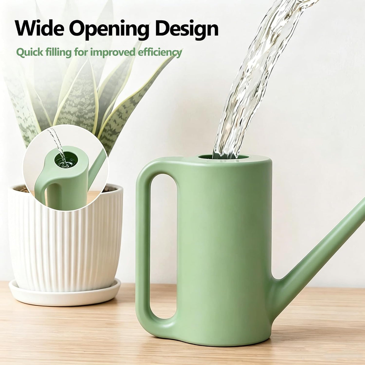 1.2L Watering Can for Indoor Plants,Long Spout (Light Greed)