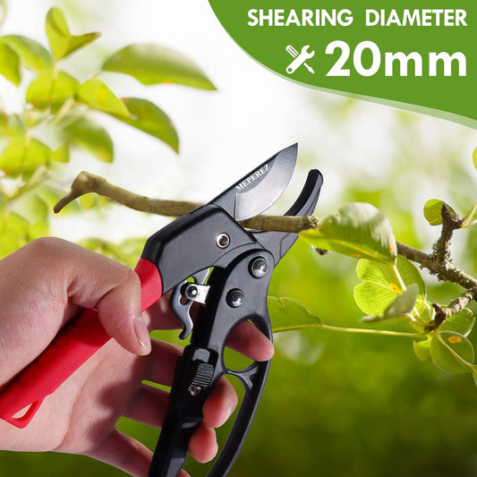 Premium Germany Pruning Shears, 4x Cutting Power Trimming, Garden Clippers 1-Inch Cut Capacity, Best Gardening Gifts, Easy to use Gardening Tools, Arthritis Weak Hand Snips