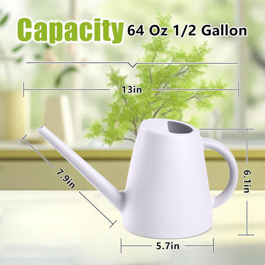 Plastic Watering Can -1/2 Gallon - White