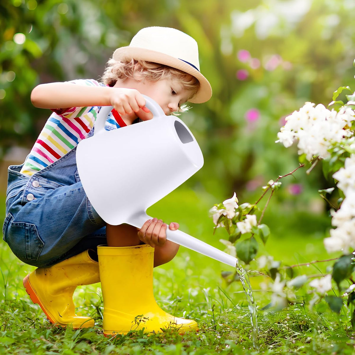 Plastic Watering Can -1/2 Gallon - White