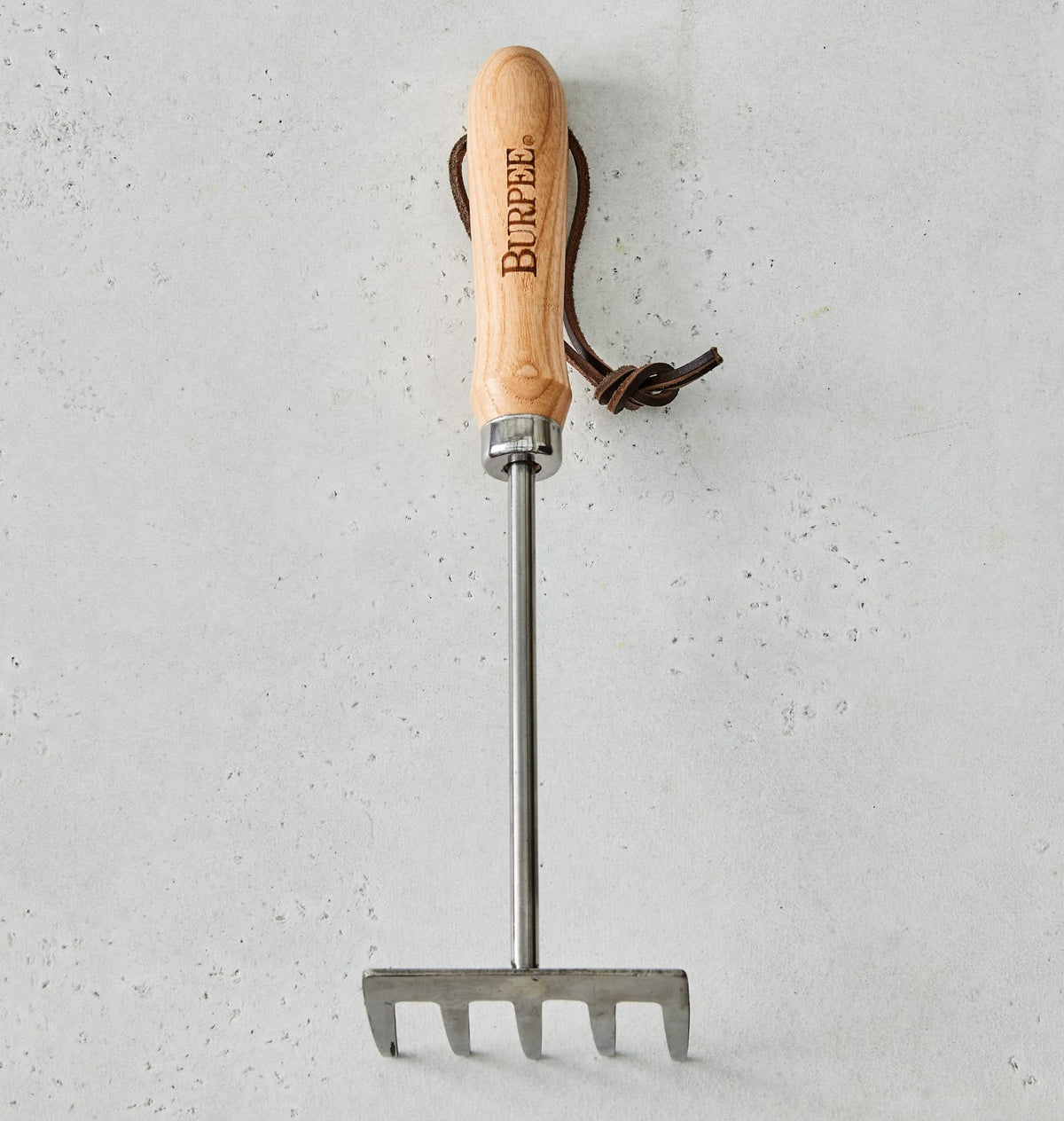 Burpee 13" Stainless Steel Trowel Durable Long Lasting Garden Tool Leather Wrist Strap 5" Handle, 10 Year Warranty, Oak