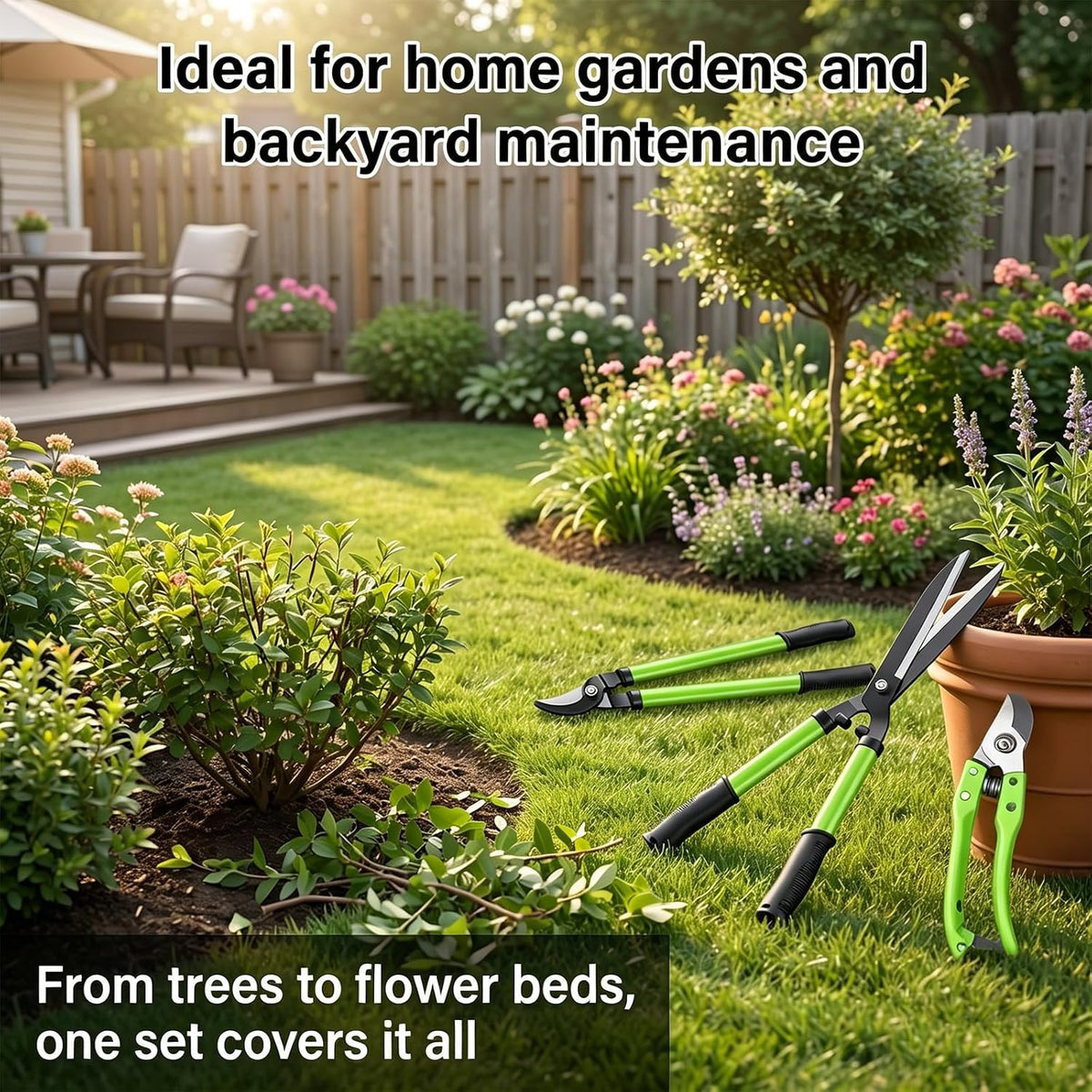 3-Piece Garden Pruning Tool Set, Lopper, Hedge Shears & Pruning Shears