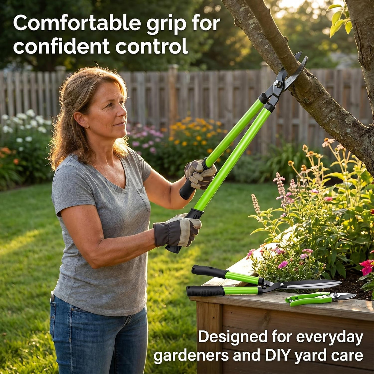 3-Piece Garden Pruning Tool Set, Lopper, Hedge Shears & Pruning Shears