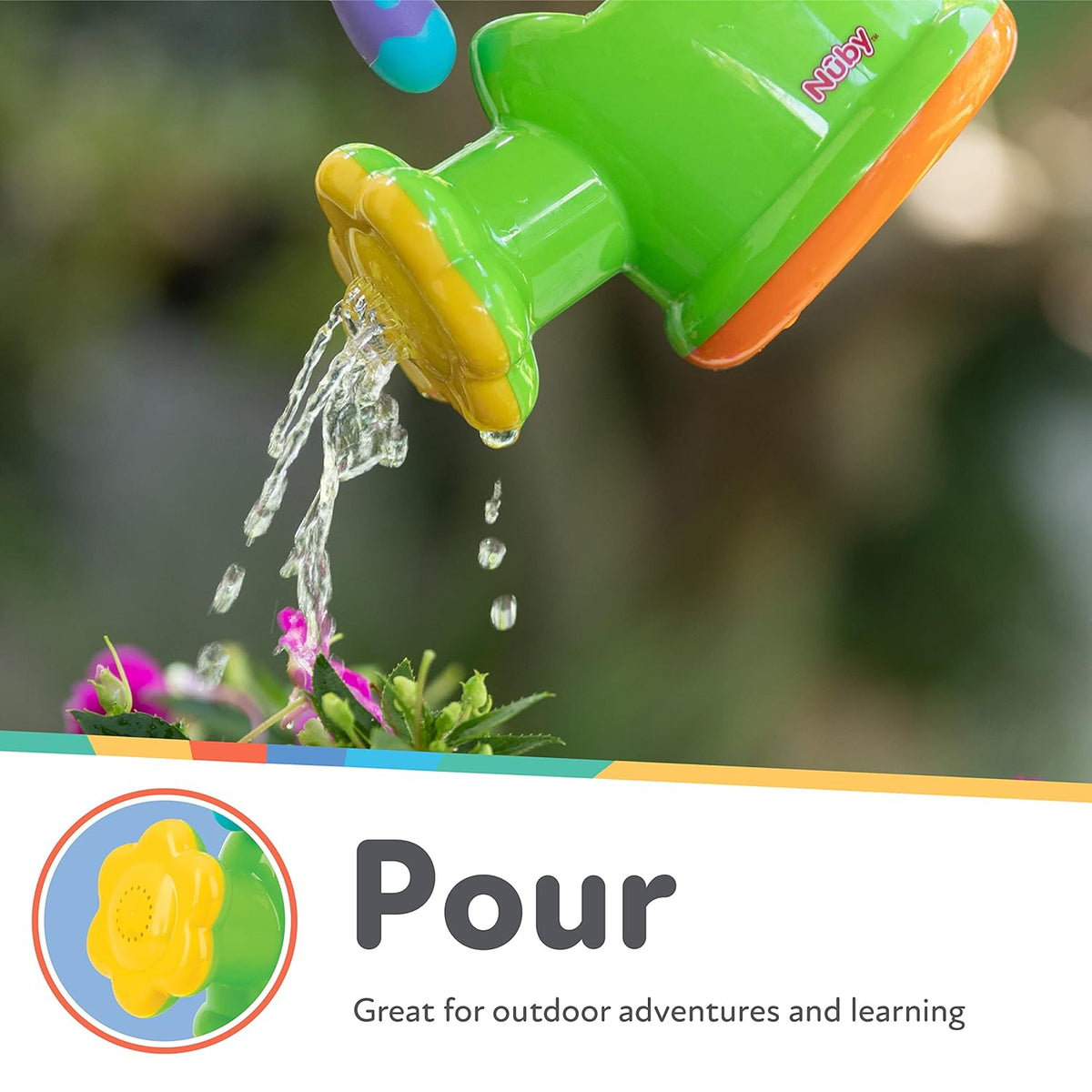 Nuby Watering Can Bath Toy for Babies, Interactive Toddler Bath Toy, 18M+