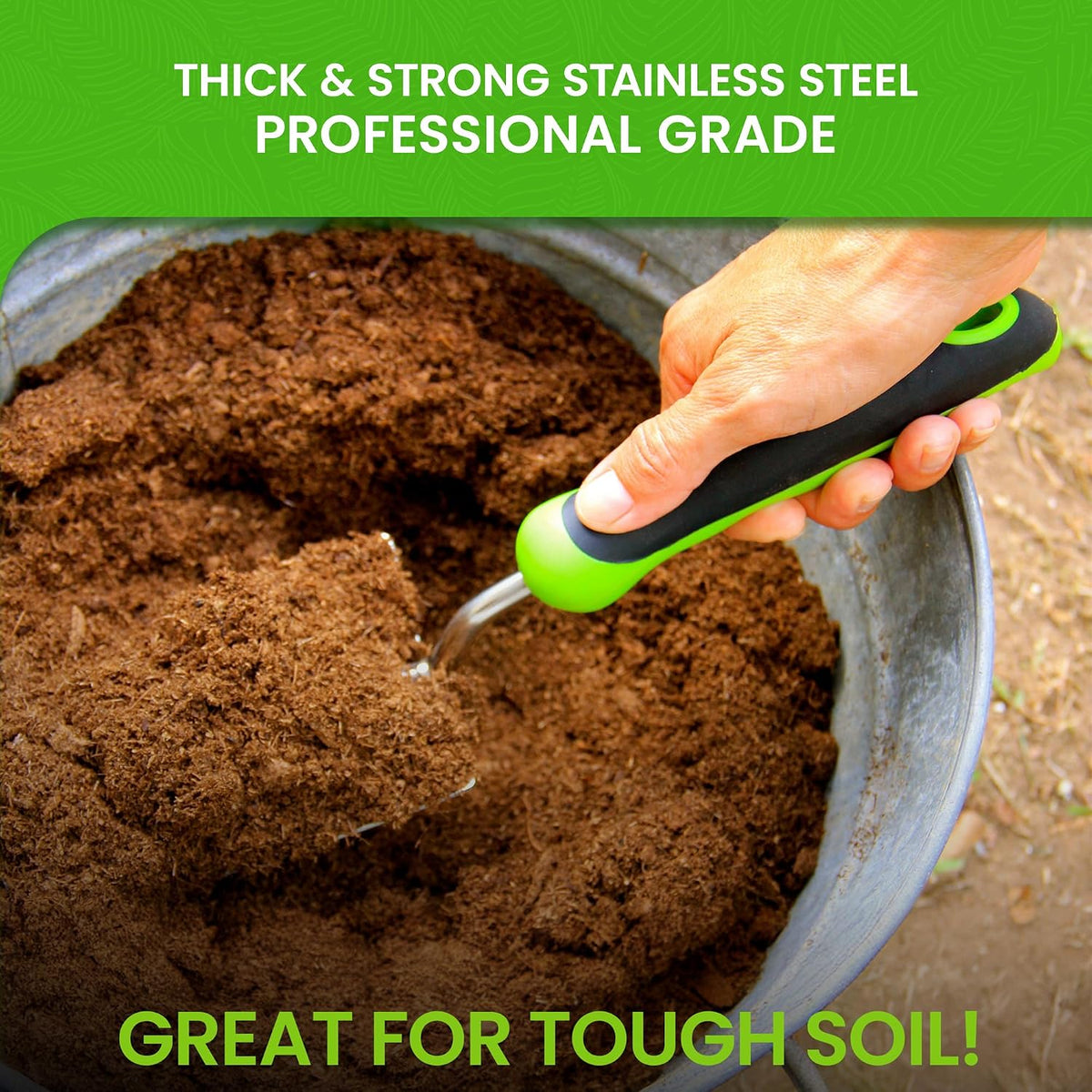Garden Guru Heavy Duty Garden Trowel Hand Shovel for Gardening - Strong Stainless Steel - Rust Resistant - Ergonomic Grip - Perfect Trowel Garden Tool for Soil Digging Planting Transplanting Weeding