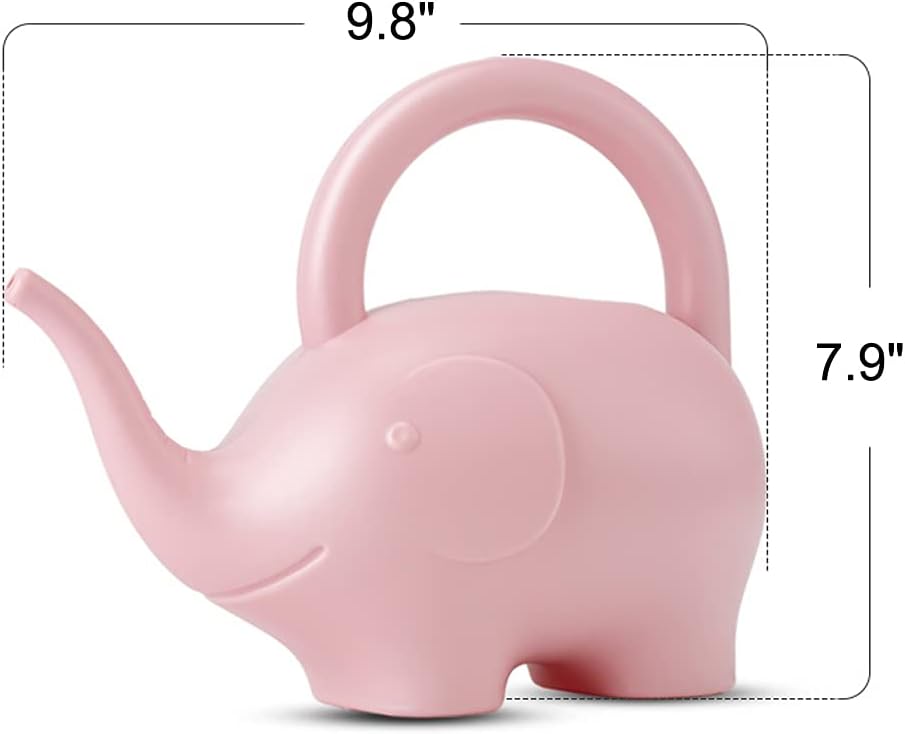 LOYUYU 0.4 Gallon Plastic Watering Can Small Lightweight Cute Indoor Outdoor Garden Plants, Adult Elephant Watering Can STYLE1: Pink