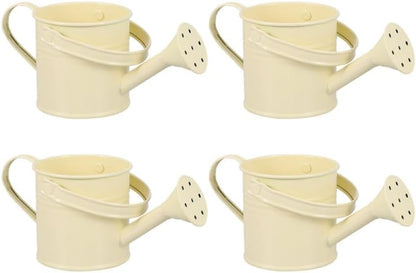 KALLORY 4Pcs Beige Metal Watering Can Set, Small Indoor Plant Watering Can