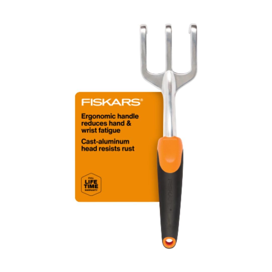 Fiskars 3-Piece Garden Hand Tools Set w/Trowel, Transplanter & Cultivator