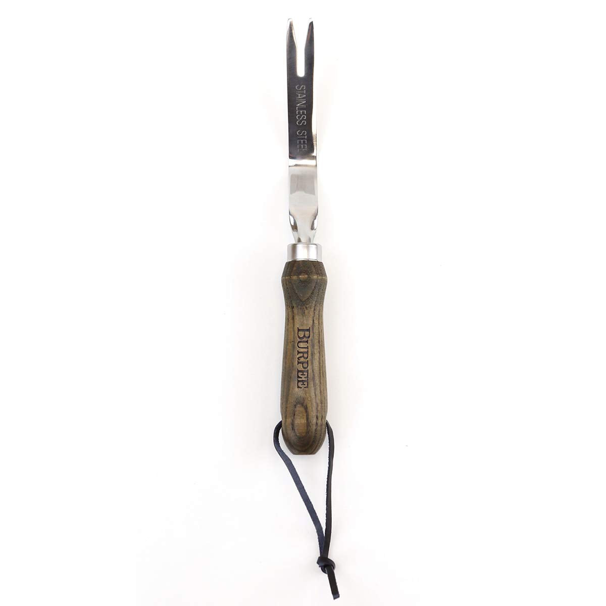 Burpee 13" Stainless Steel Trowel Durable Long Lasting Garden Tool Leather Wrist Strap 5" Handle, 10 Year Warranty, Oak