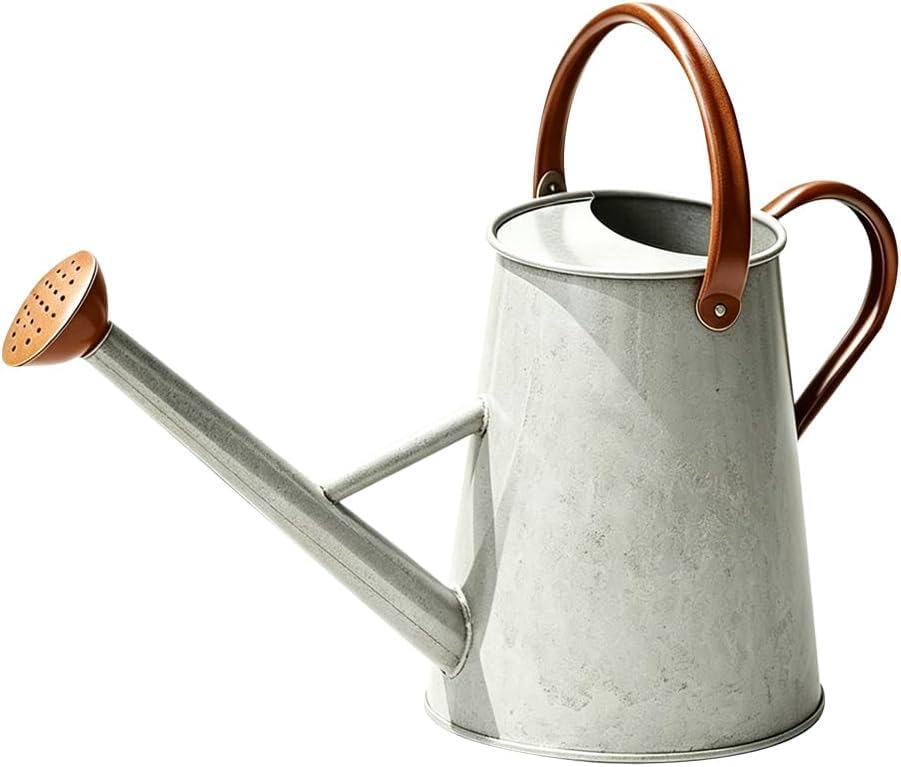 1.5 Gallon Metal Watering Can for Outdoor Plants, Large Watering Can, Black