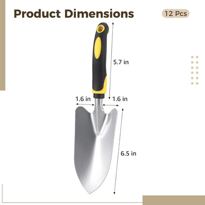 12 Pcs Stainless Steel Gardening Trowel Heavy Duty Metal Trowel Garden Tool