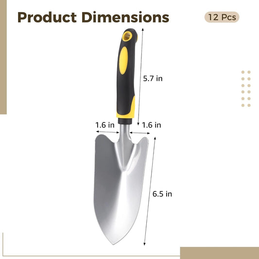 12 Pcs Stainless Steel Gardening Trowel Heavy Duty Metal Trowel Garden Tool