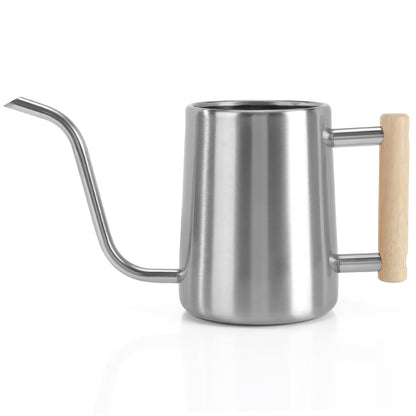 Watering Can for Indoor Plants, 35 oz/1000 ml Metal Stainless Steel Pot with Long Spout for House Plants Bonsai Outdoor Garden Flower Decorative (Black)