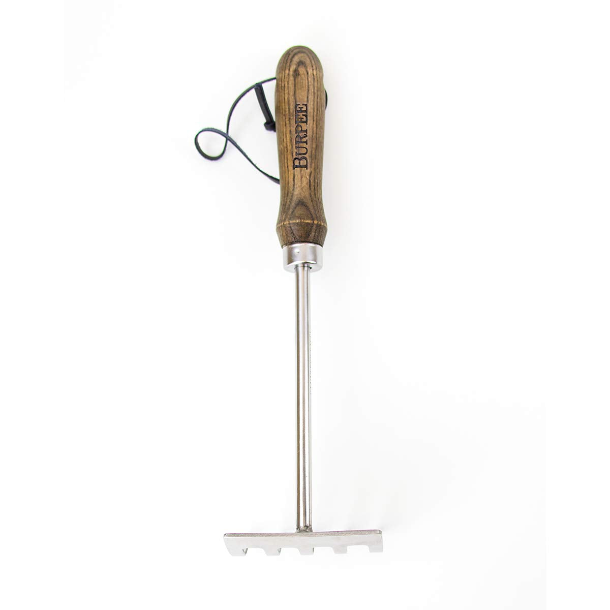 Burpee 13" Stainless Steel Trowel Durable Long Lasting Garden Tool Leather Wrist Strap 5" Handle, 10 Year Warranty, Oak