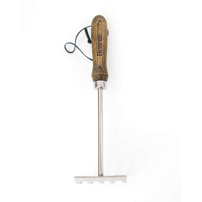Burpee 13" Stainless Steel Trowel Durable Long Lasting Garden Tool Leather Wrist Strap 5" Handle, 10 Year Warranty, Oak