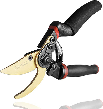 gonicc 8" Professional Ratchet Anvil Pruning Shears (GPPS-1011)