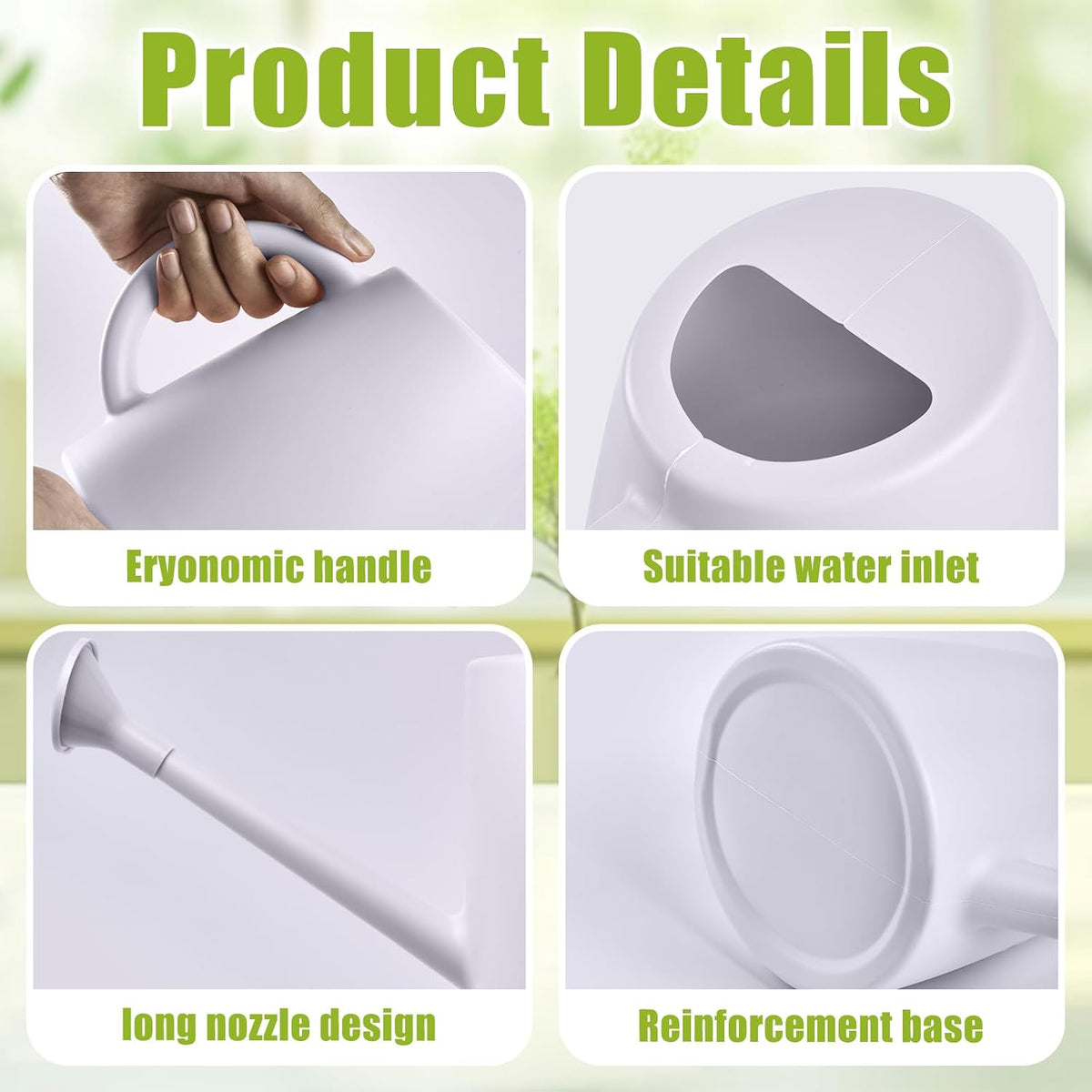 Plastic Watering Can -1/2 Gallon - White