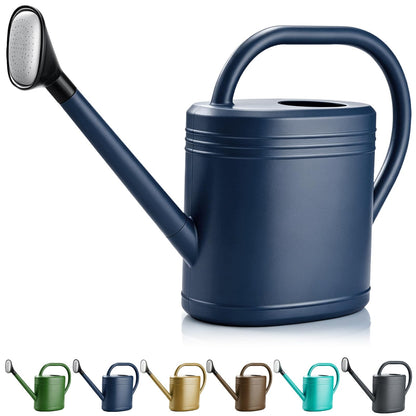 NERUB 2 Gallon Watering Can for Outdoor Plants, Large Garden Watering Can with Long Spout and Removable Stainless Steel Sprinkler Head, Plastic Water Can for Patio, Greenhouse and Flowers