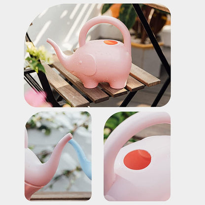 LOYUYU 0.4 Gallon Plastic Watering Can Small Lightweight Cute Indoor Outdoor Garden Plants, Adult Elephant Watering Can STYLE1: Pink