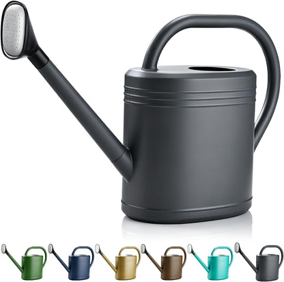 NERUB 2 Gallon Watering Can for Outdoor Plants, Large Garden Watering Can with Long Spout and Removable Stainless Steel Sprinkler Head, Plastic Water Can for Patio, Greenhouse and Flowers