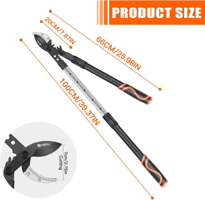 AIRAJ Anvil Loppers for Tree Trimmer Heavy Duty, 26-39'' Tree Branch Cutter