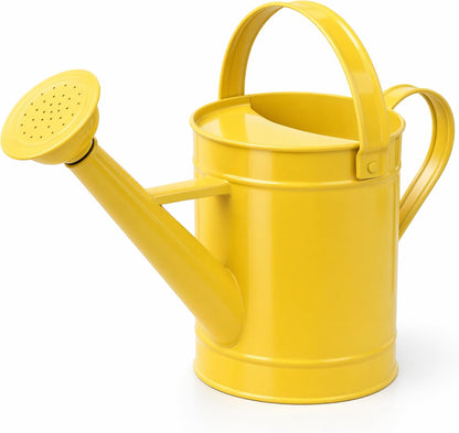 DUSVALLY Metal Watering Can, 55 oz Outdoor Plant Watering Can, Yellow