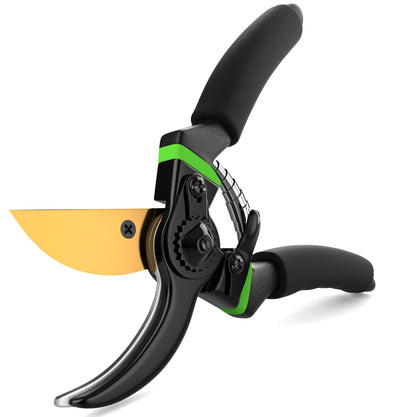 Ultra Sharp Japanese Steel Pruning Shears - Cuts 3X Easier, Weak Hand Arthritis Clippers, Rust-Resistant Titanium Coated Pruner, Effortlessly Cuts 3/4 Inch