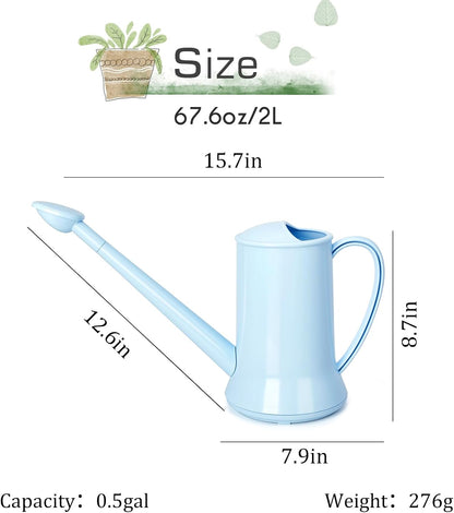 XXXFLOWER 1/2 Gallon Indoor Plant Watering Can Blue 67oz