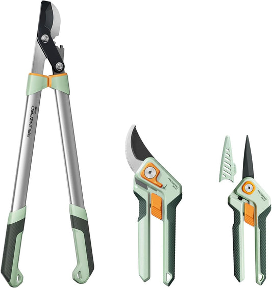 PrunePro® 3 Piece Garden Shears Set Ultra Sharp Effortless Cut for Branches