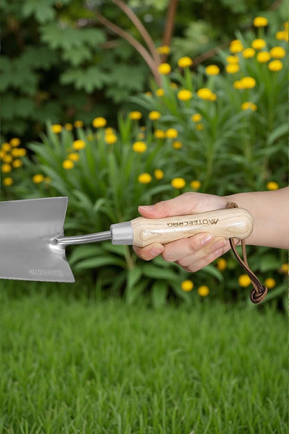 Heavy Duty Garden Trowel Stainless Steel Hand Shovel with Comfortable Grip Wood Handle for Digging, Weeding and Transplanting