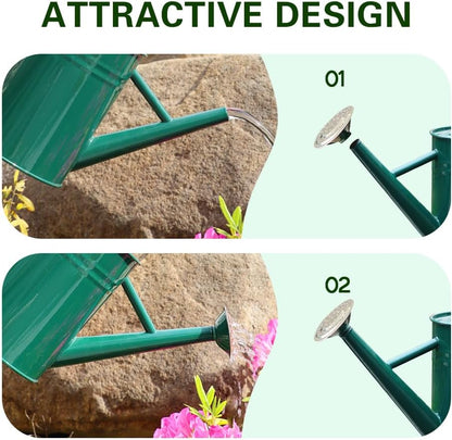 Metal Watering Can for Outdoor Plants, Watering Can Decor 1 Gallon (Green)