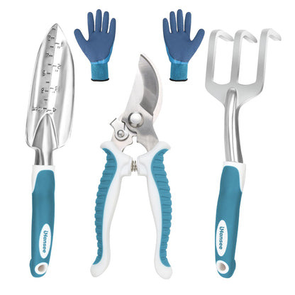 Pink Garden Tool Sets 4-Piece, Aluminum Gardening Hand Tool Kit